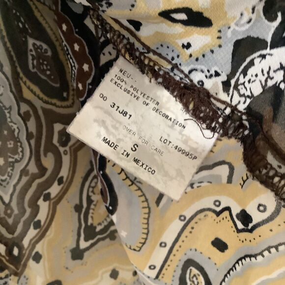 Vintage Y2K Fairycore Fairy Grunge Paisley Asymmetrical Sheer Babydoll Top S - Picture 7 of 8